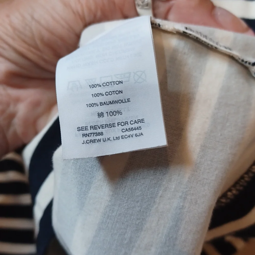 J. Crew Blue/White Striped One Shoulder Nautical Top